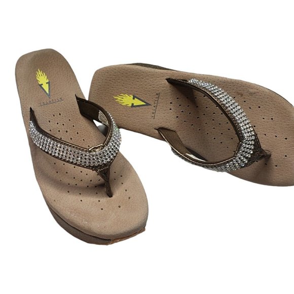 Volatile Tanorama Wedge Platform Flip Flop Sandals size 6 - Picture 9 of 11